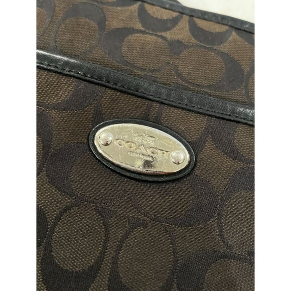 Coach Signature Crossbody Shoulder Bag Dark Brown/Black - Picture 3 of 13